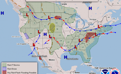 La lluvia pesada será la principal historia del tiempo para el este de USA. 