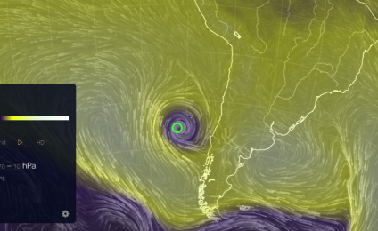 Excepcional ciclón subtropical del sureste del Pacífico se formó en la costa chilena