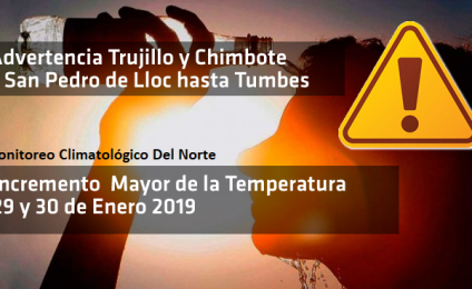 Advertencia de incremento Mayor de la Temperatura del Aire: 29 y 30 de ENERO 1PM: #alertanaranja